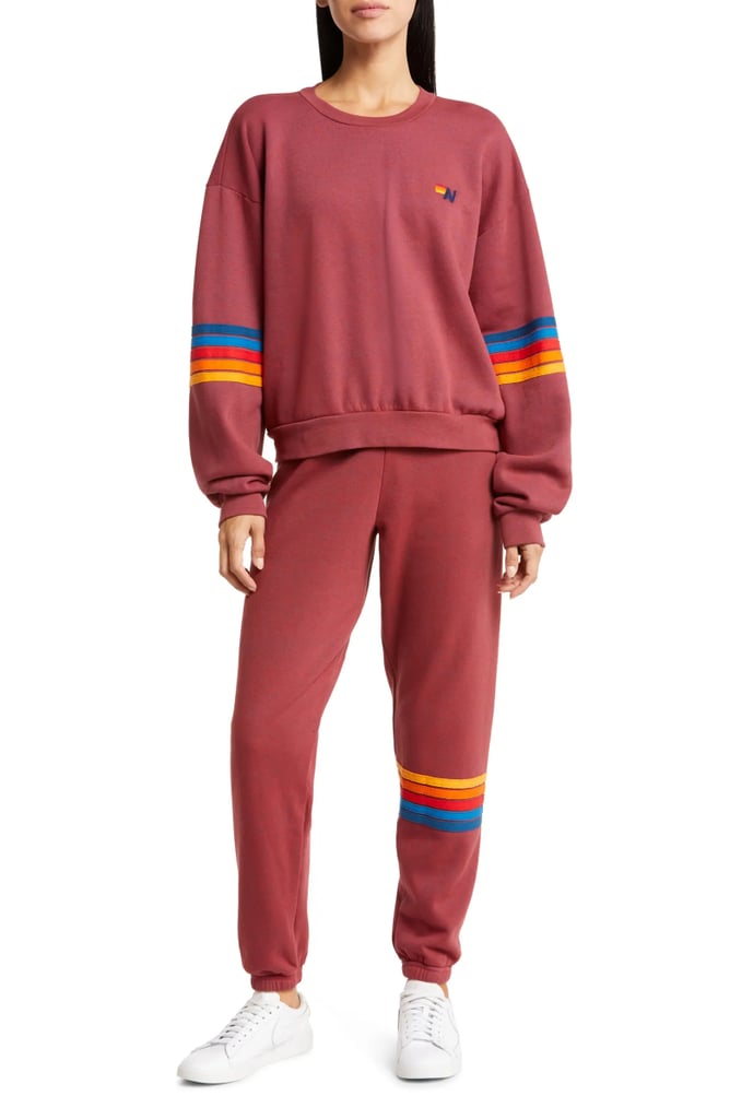 Fashion Gifts: Aviator Nation Rainbow Stitch Sweatpants and Crewneck Sweatshirt