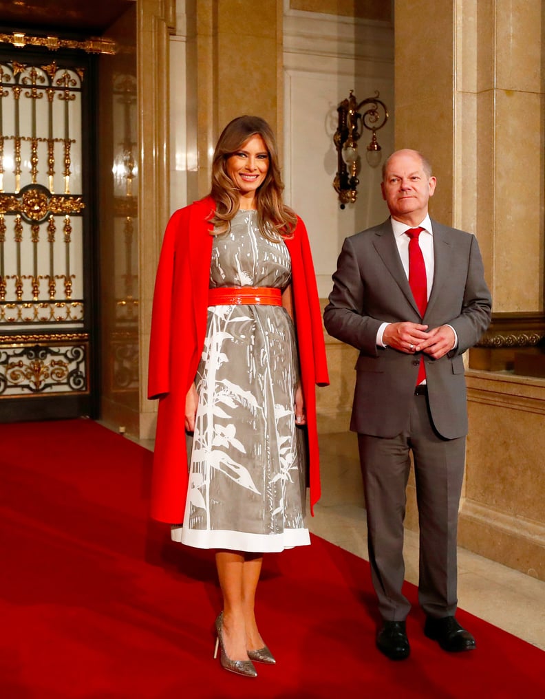 Melania orange dress new arrivals