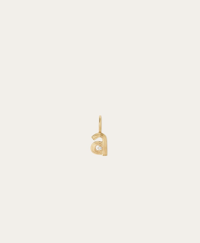 Adina Reyter Groovy Diamond Initial Mini Charm