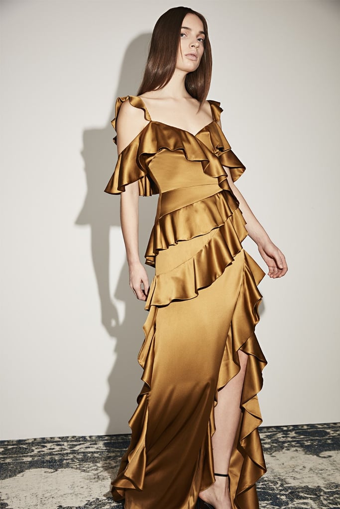 Go all-ruffled-everything in this stylish (and sustainable!) Amur Pearl Gown ($588).