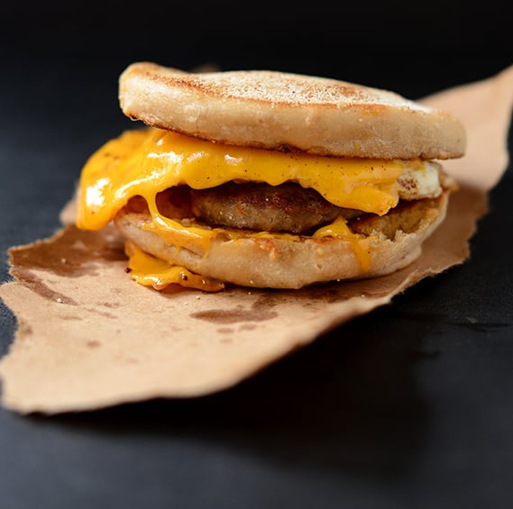 Sausage, Egg, and Cheddar Breakfast Sandwiches