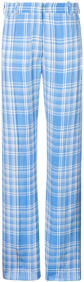 Victoria Beckham Plaid Straight Leg Trousers
