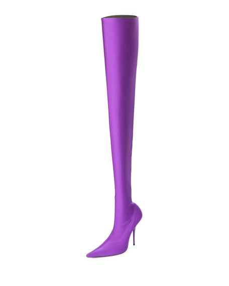Balenciaga Stretch Pointed-Toe Over-the-Knee Boot