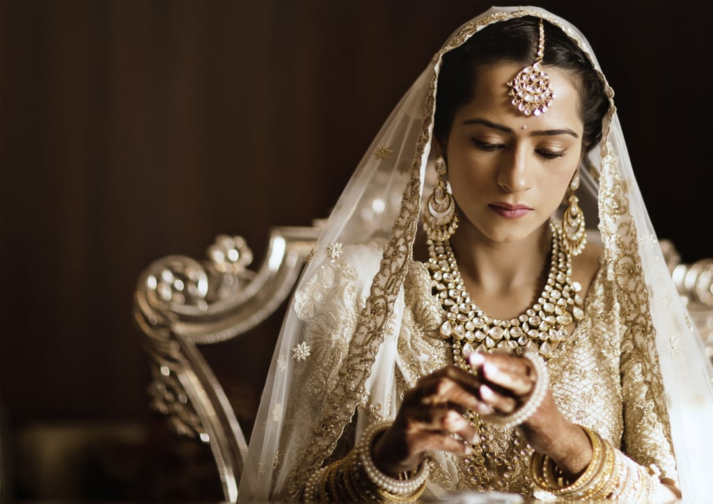 Bride Embroidered Love Story on Wedding Dress