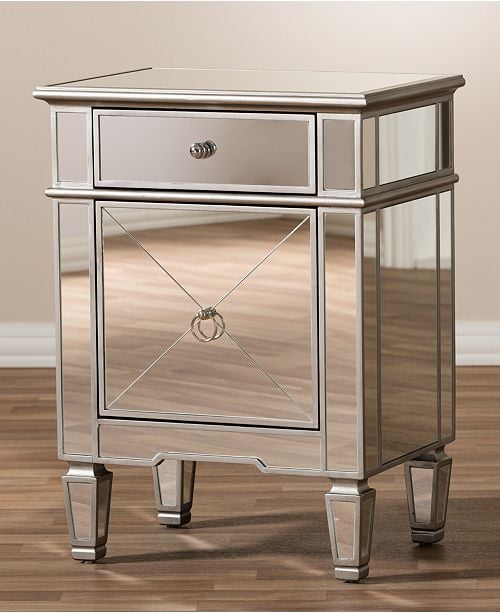 Furniture Claudia Mirrored Nightstand