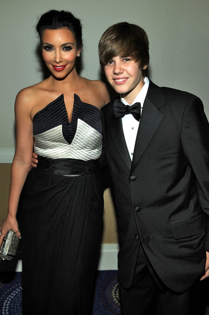 Kim met up with a young Justin Bieber at the White House Correspondents' Dinner in Washington DC in May 2010.