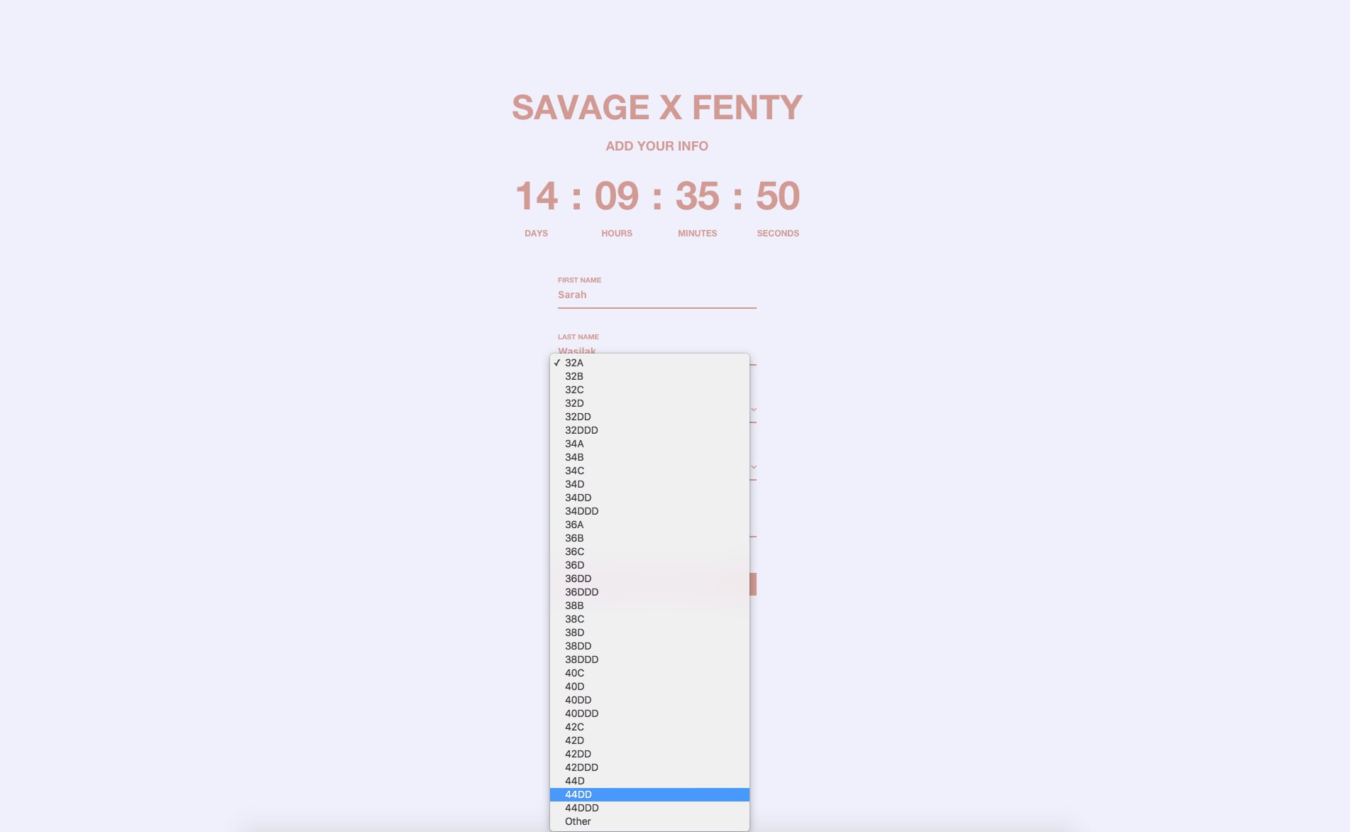 Savage X Size Chart