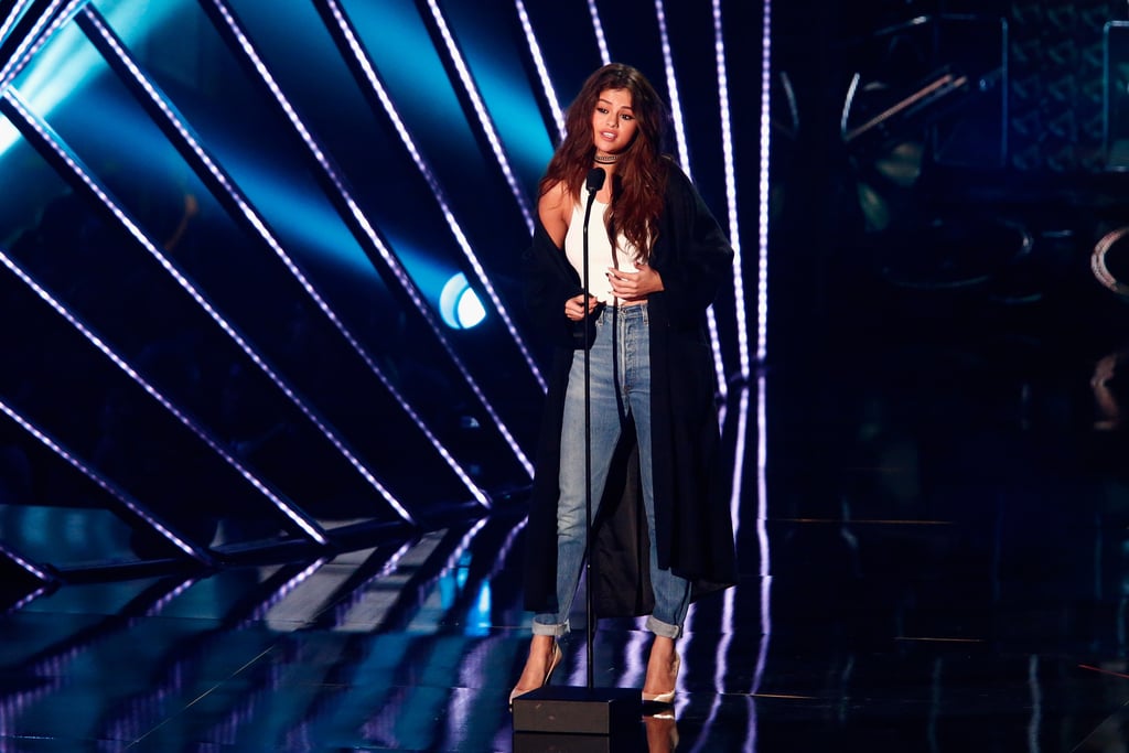 She debuted her jeans on stage when she honored Taylor Swift.