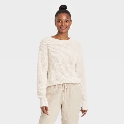 Universal Thread Crewneck Textured Pullover Sweater