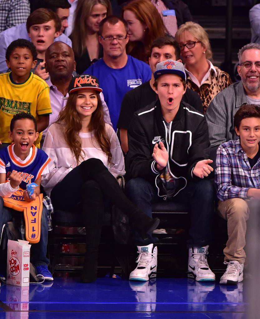 Ansel Elgort and Girlfriend at Knicks Game November 2015