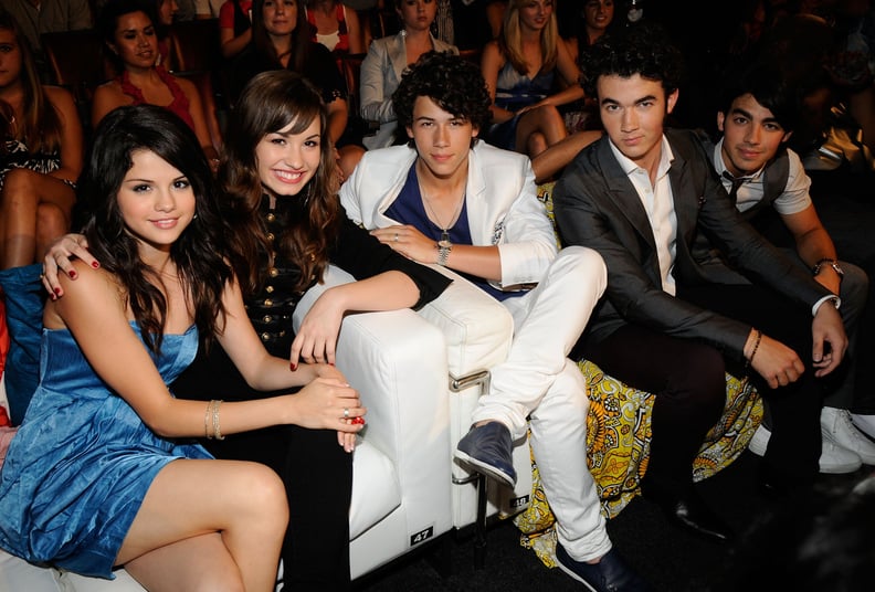 The Jonas Brothers With Selena Gomez and Demi Lovato at the Teen Choice Awards in 2008