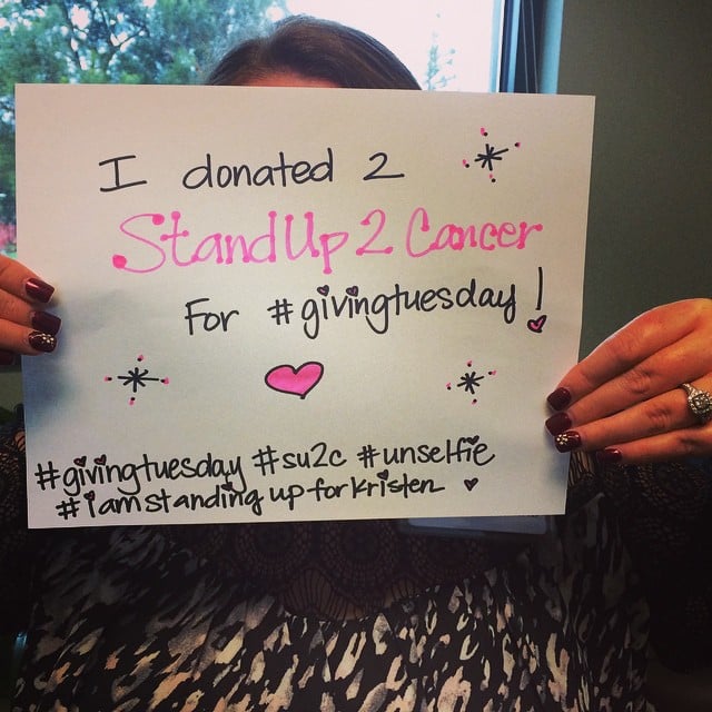 Stand Up to Cancer works to fund cancer research and clinical trials. 
Source: Instagram user shanymarie11
