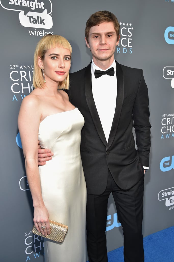 Evan Peters and Emma Roberts at 2018 Critics' Choice Awards