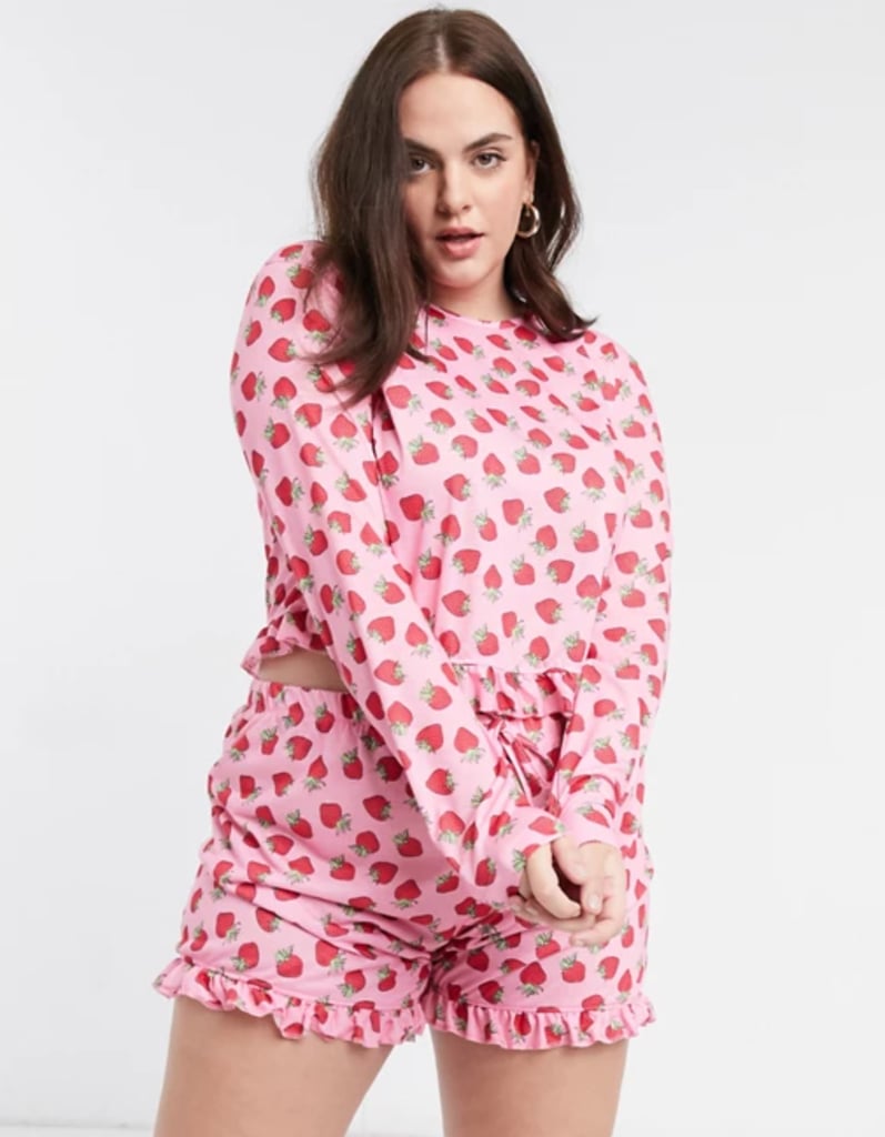 Outrageous Fortune Plus Nightwear in Pink Strawberry Print