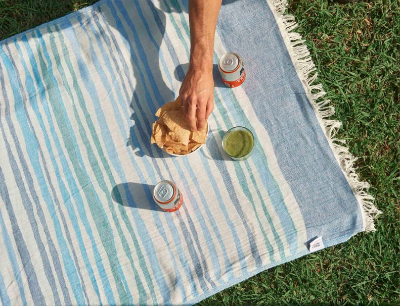 Tequila Piscina Blue Striped Picnic Towel