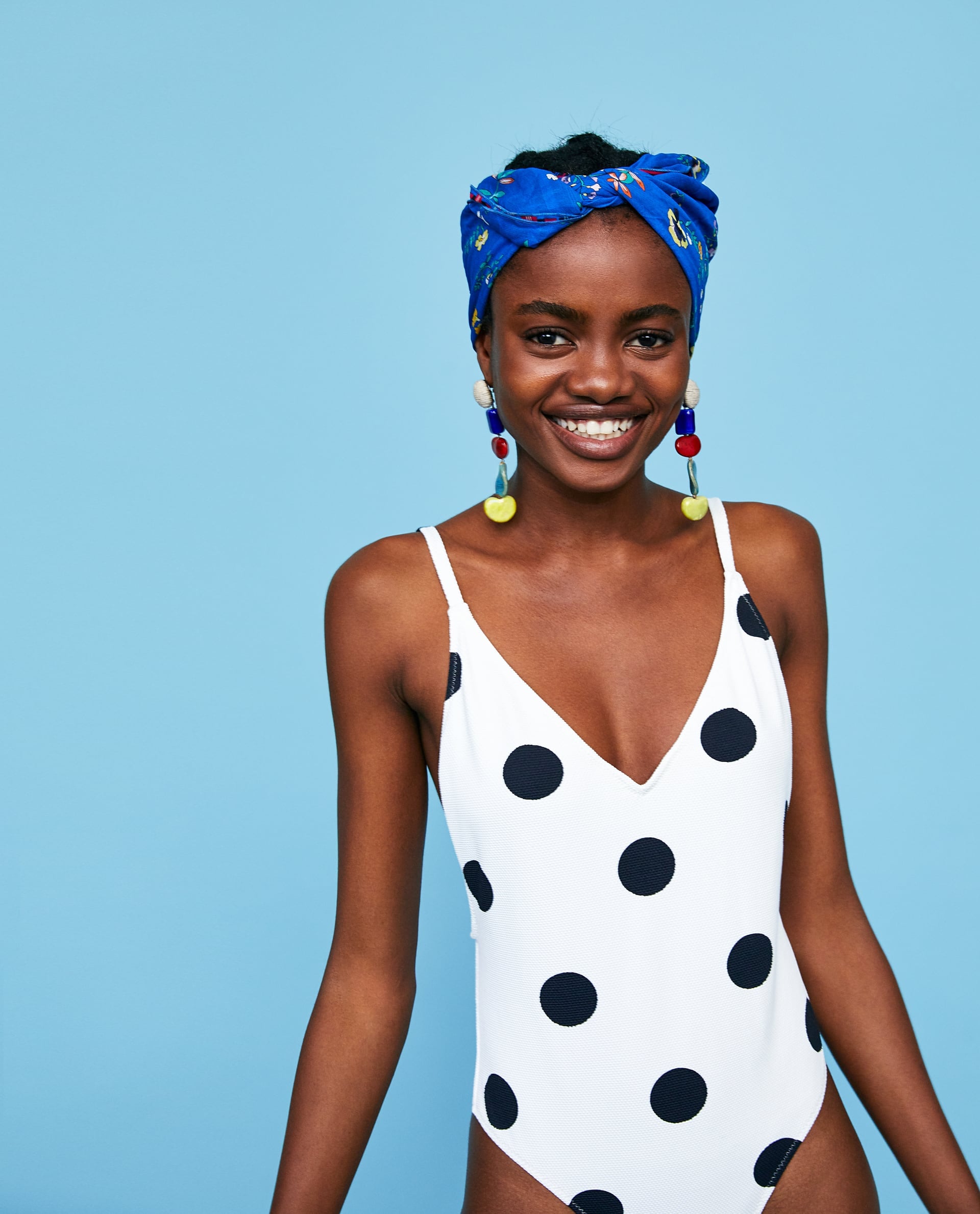 Black and white polka dot swimsuit outlet