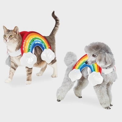 Rainbow with Clouds Halloween Dog Costume