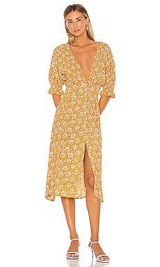 Faithfull the Brand Rafa Dress in Saffron Delphine Floral