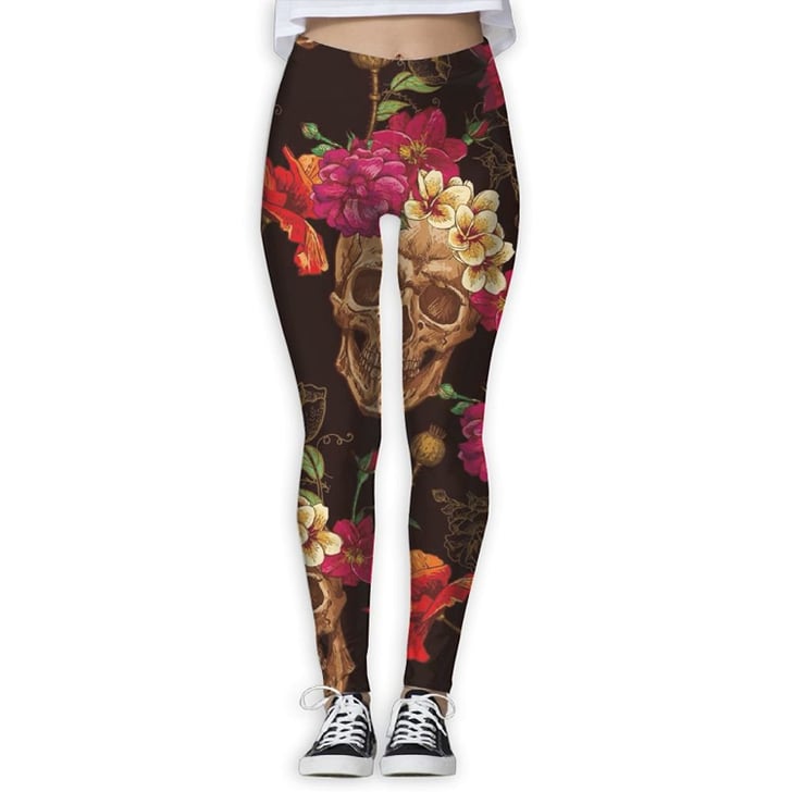 yoga pants with lotus flower on back