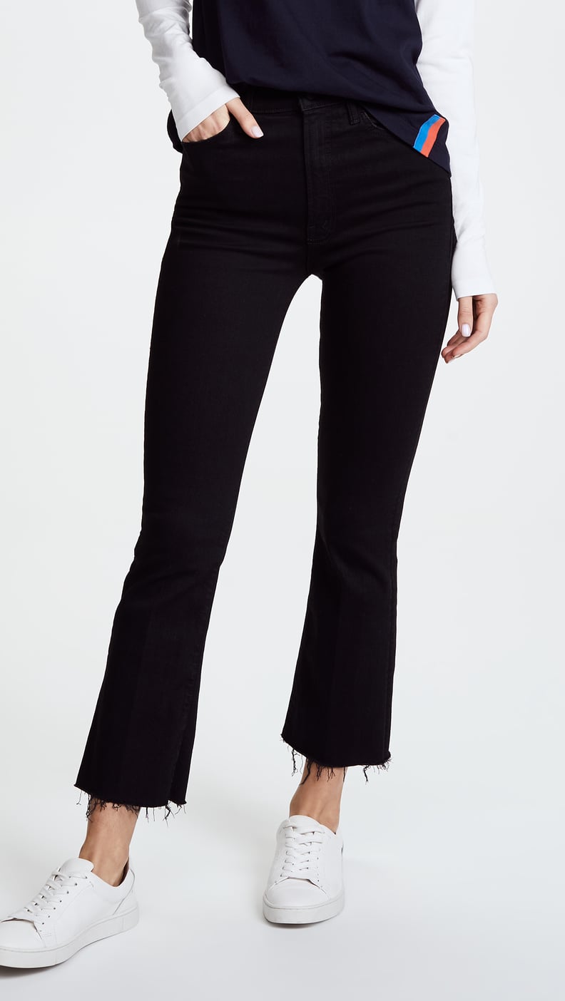 The Cropped Flare: Mother The Hustler Ankle Fray Jeans