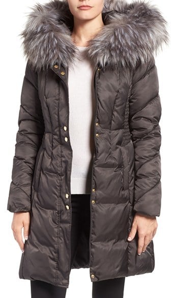 Via Spiga Water Repellent Quilted Puffer Coat With Faux Fur Trim | Best ...