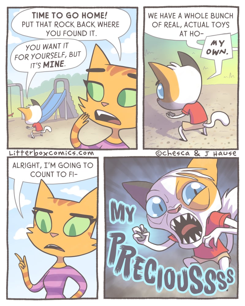 Litterbox Comics on Bringing Home New Toys