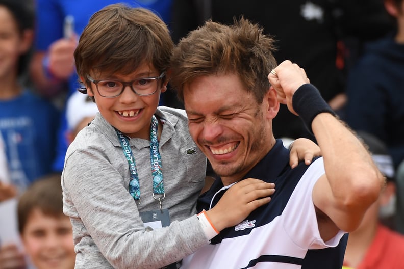 Nicolas Mahut and His Son During the French Open