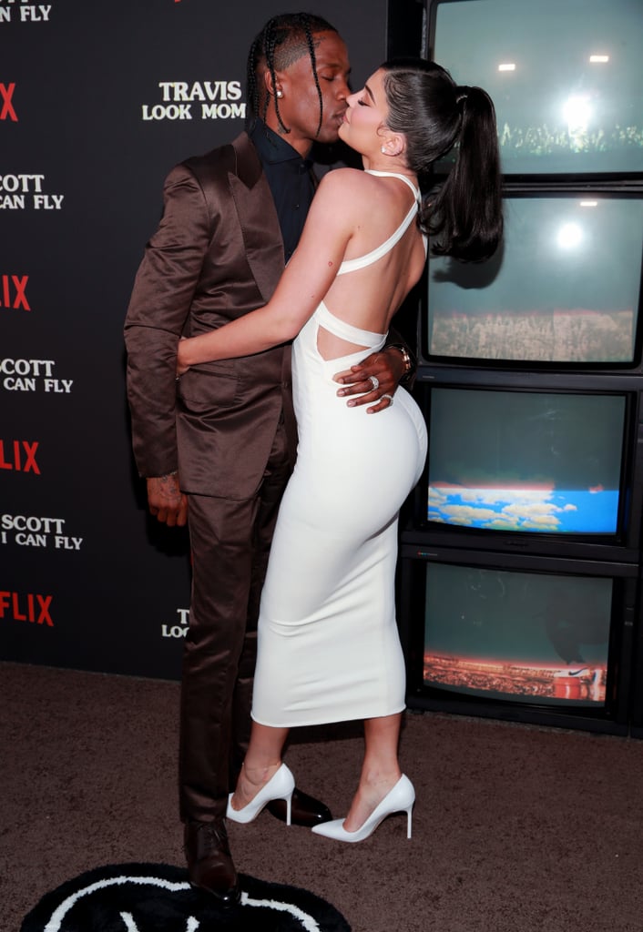 Kylie Jenner White Dress With Travis Scott Popsugar Fashion 