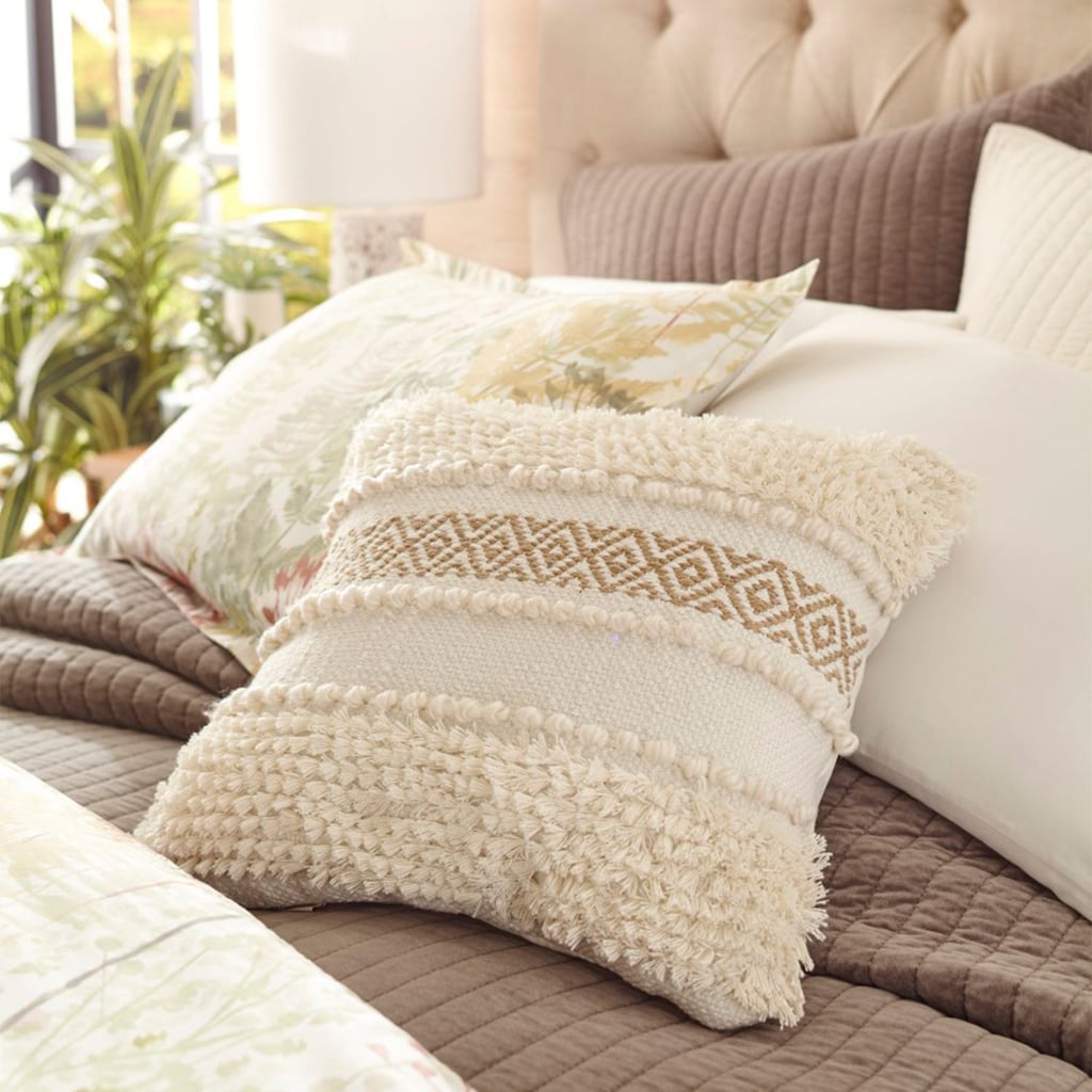 Boho Stripe Square Natural Pillow