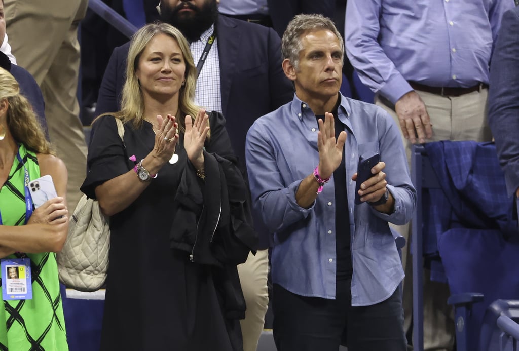 Ben Stiller and Christine Taylor on 30 Aug. at the US Open.