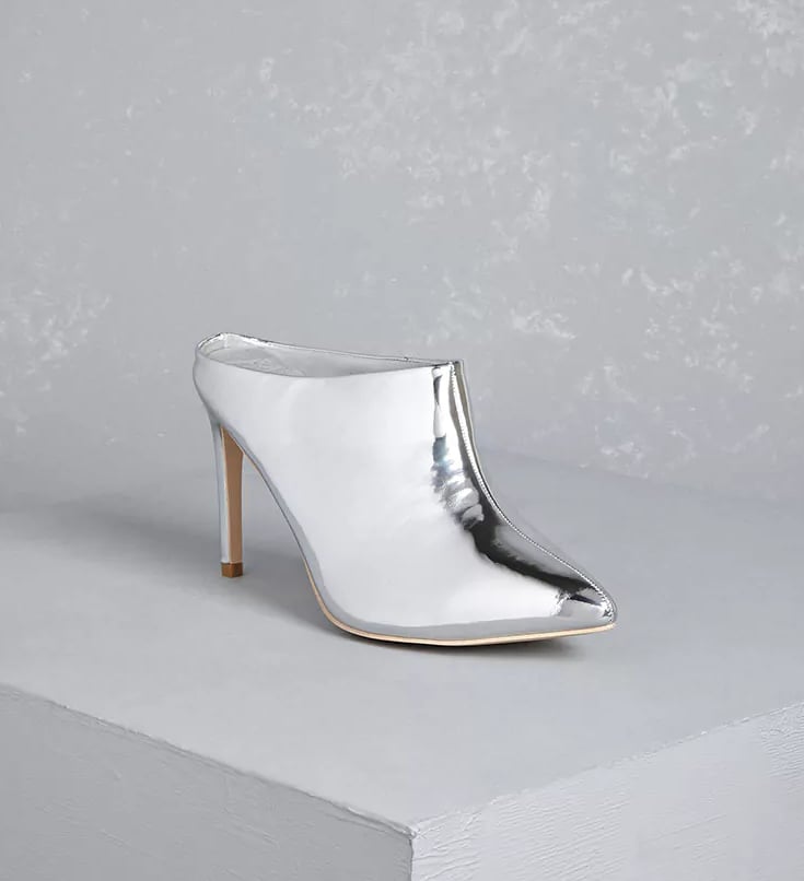 Forever 21 Metallic Backless Ankle Boots