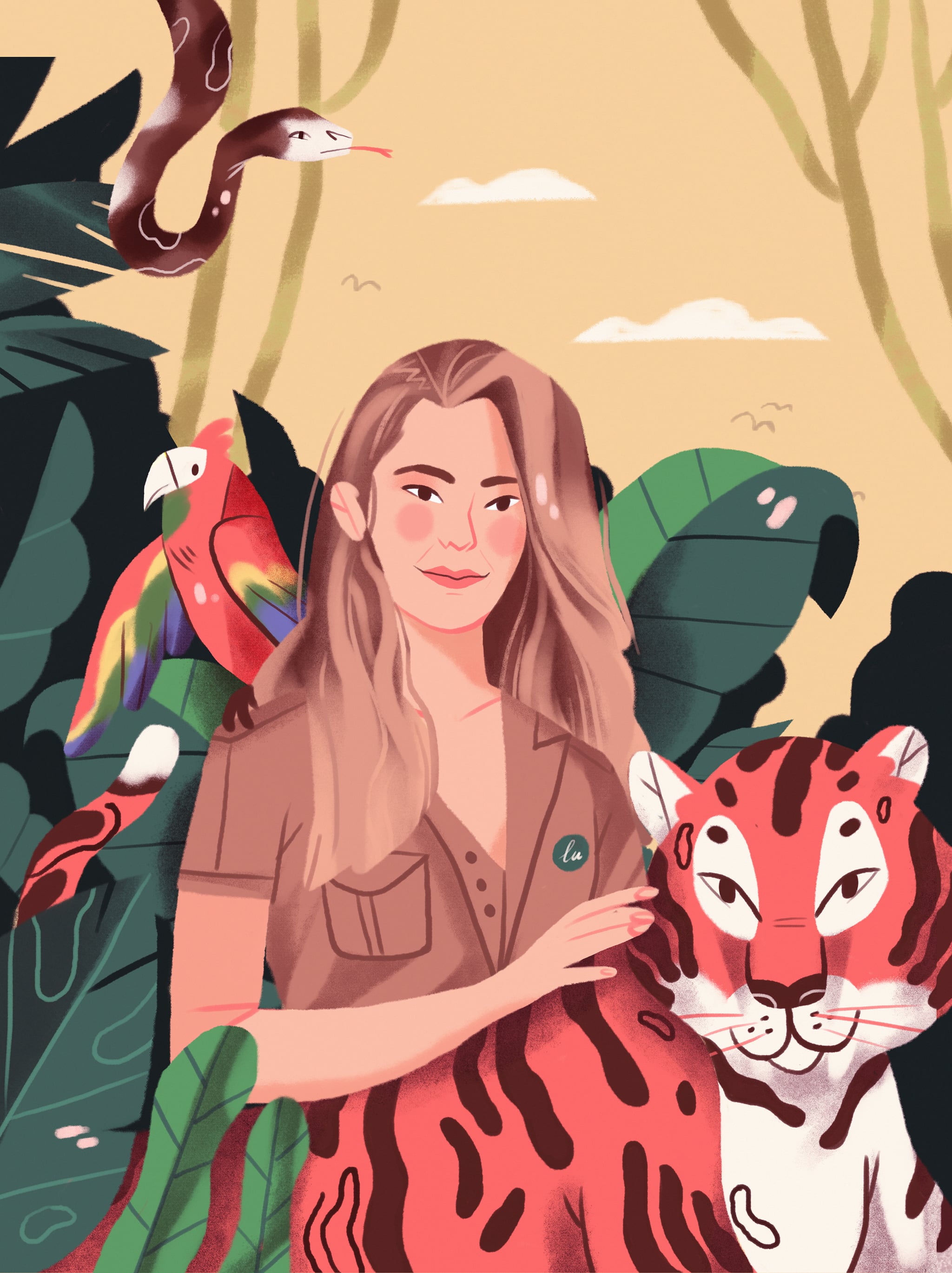 Bindi Irwin illustration from "Good Night Stories for Rebel Girls: 100 Inspiring Young Changemakers"