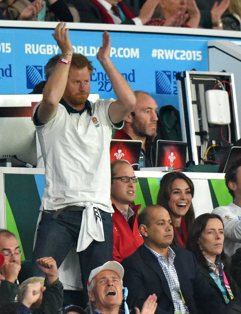 Prince Harry and Prince William at the Rugby World Cup 2015