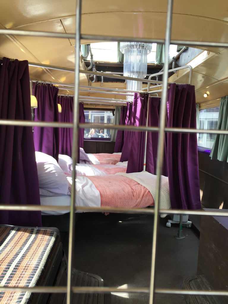 Here's what the inside of the Knight Bus looks like, which is located in the outdoor area.