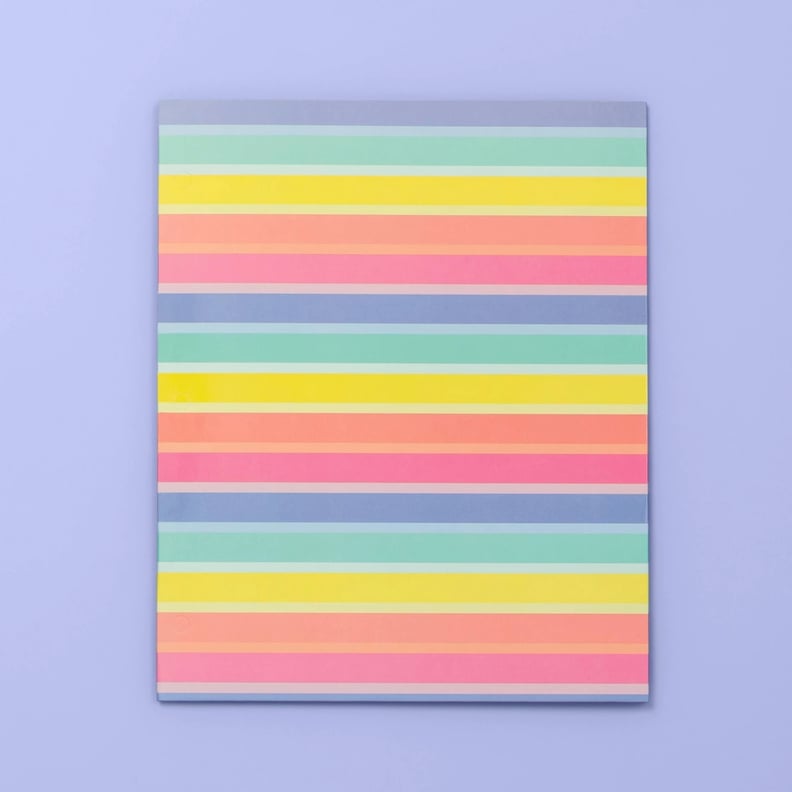 Rainbow Striped 2 Pocket Paper Folder