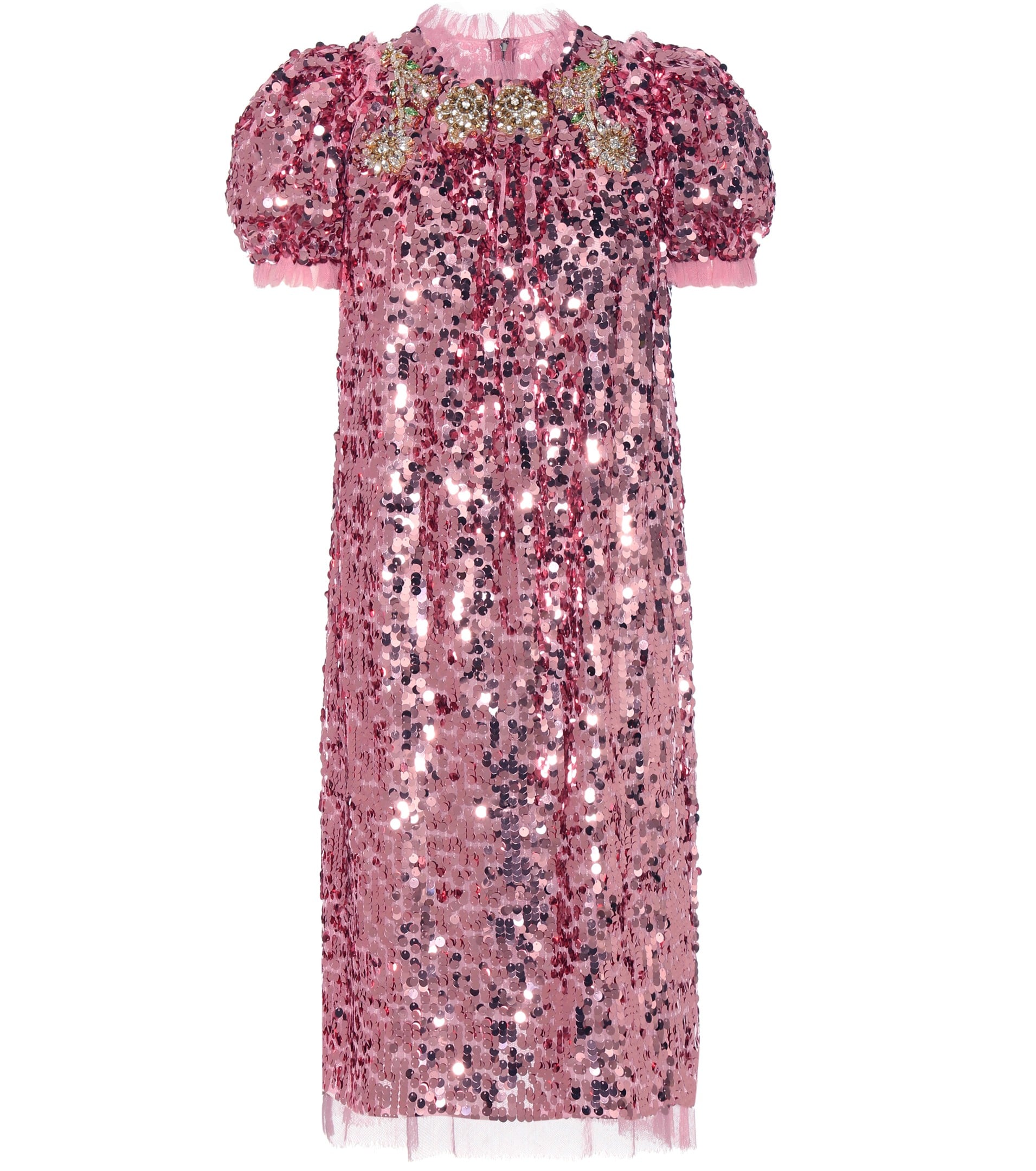 dolce and gabbana pink sequin dress