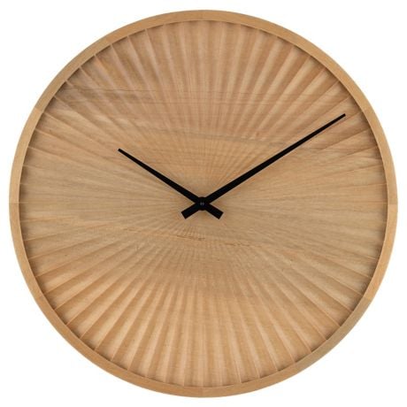 Studio 3B 26-Inch Round Carved Wood Wall Clock