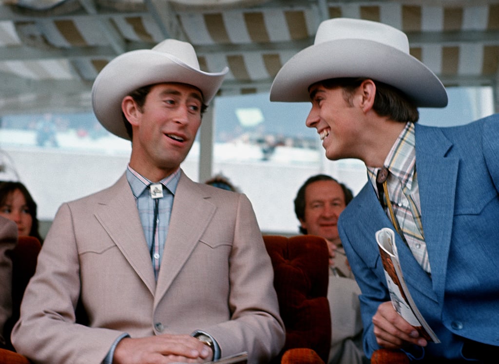 Prince Charles and Prince Andrew at the Calgary Stampede in 1977 in Canada