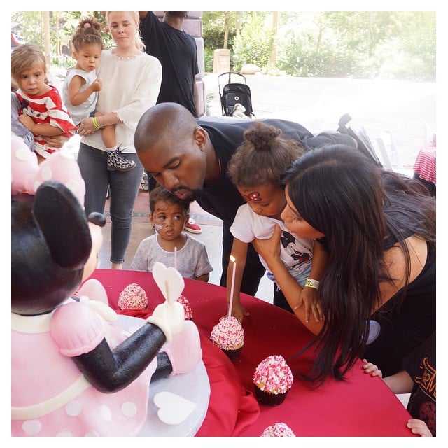 Kim Kardashian shared this family shot from North's second birthday party. Happy birthday, North West!
