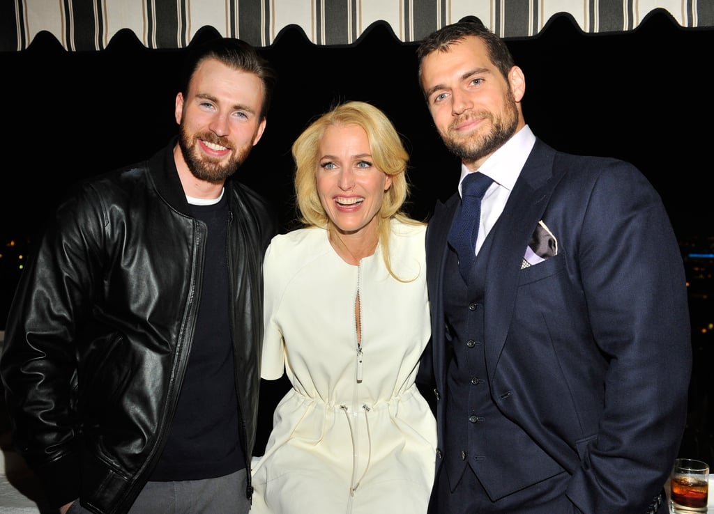 Chris Evans, Gillian Anderson, and Henry Cavill got together at W magazine's event.