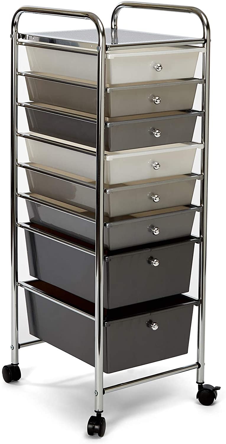 For At Home Organization: Seville Classics 8-Drawer Multipurpose Storage Cart