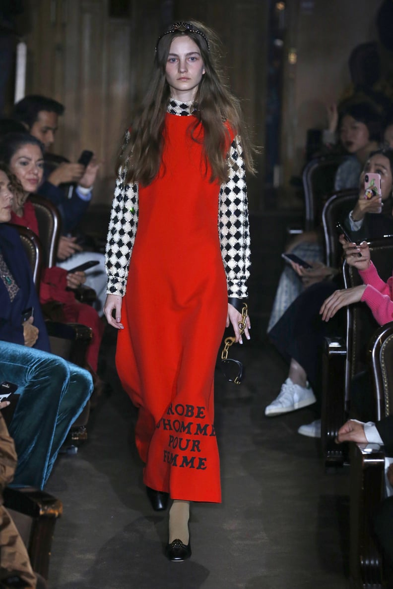 Gucci Look: This Checkered Blouse and Red Dress