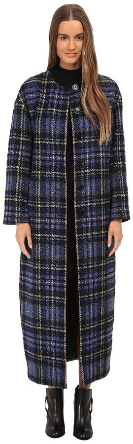 Love Moschino Plaid Duster Coat
