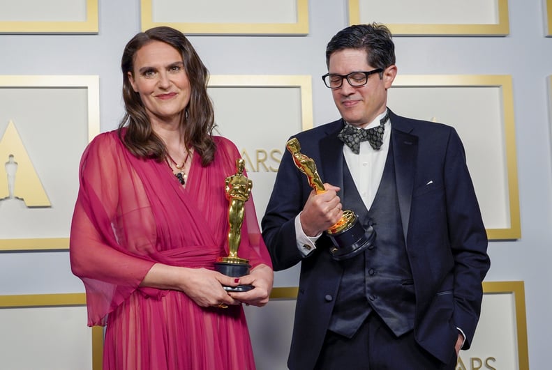 Alice Doyard and Anthony Giacchino at the 2021 Oscars