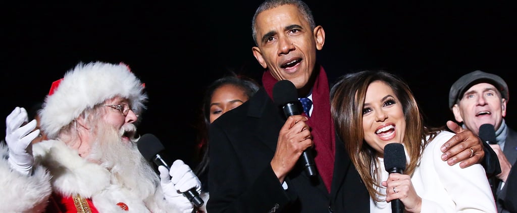 Marc Anthony and Eva Longoria Sing "Jingle Bells" With Obama