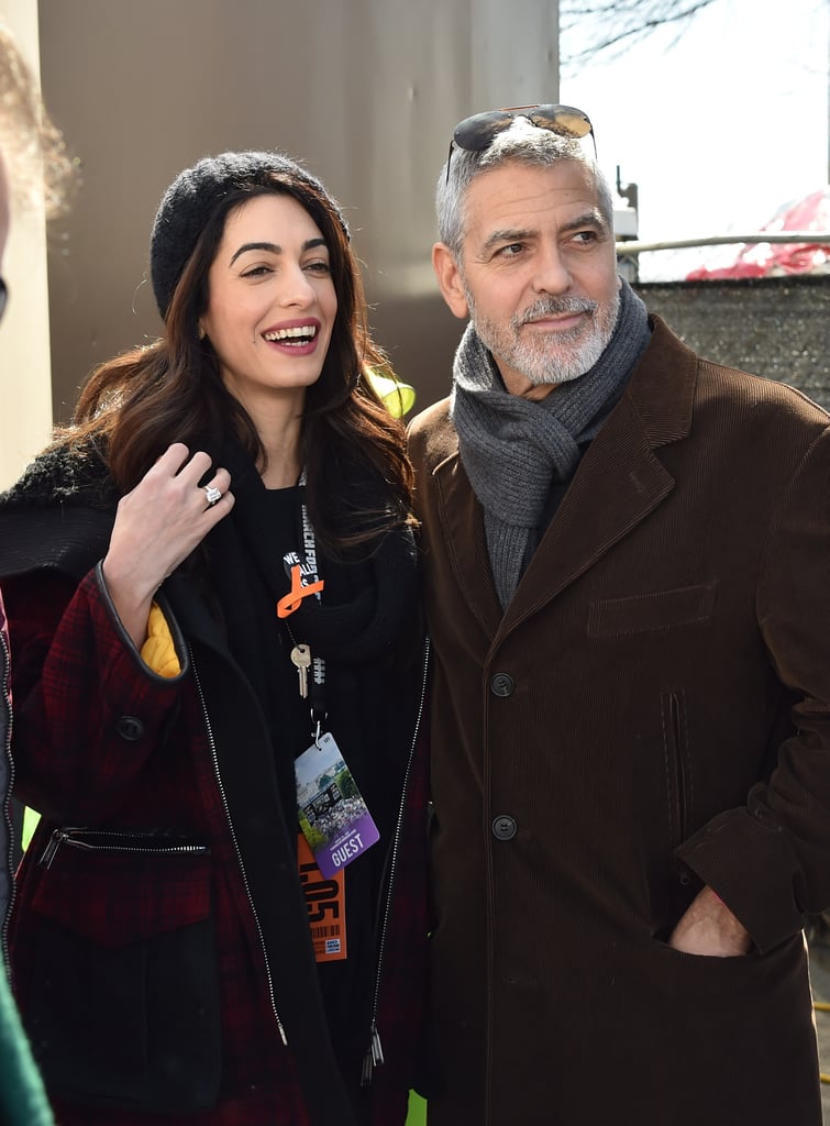 Amal Clooney Wearing Plaid Jacket