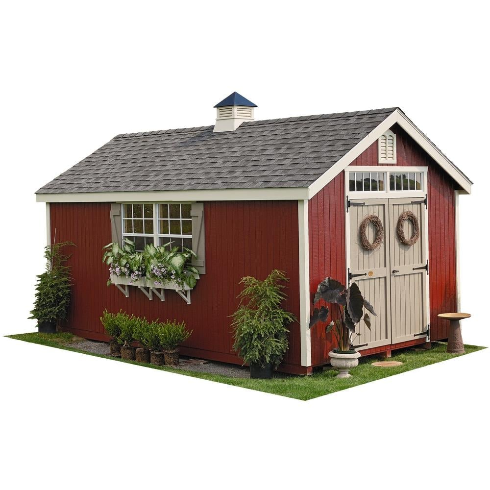 Colonial Williamsburg 10 ft. x 16 ft. Wood Storage Shed DIY Kit with ...