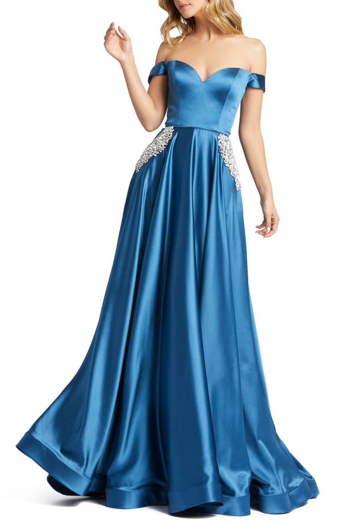 Mac Duggal Off the Shoulder Satin Ballgown | Shop the Best Prom Dresses ...