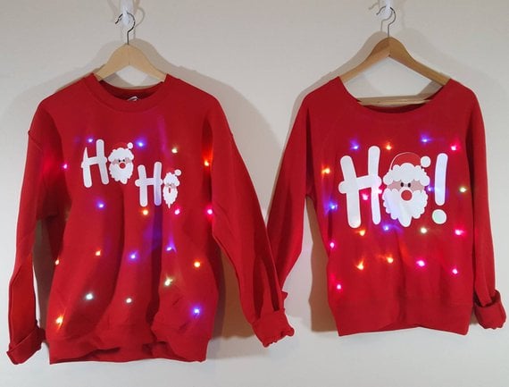 Couples Light Up Ugly Christmas Sweaters Ugly Christmas Sweaters For