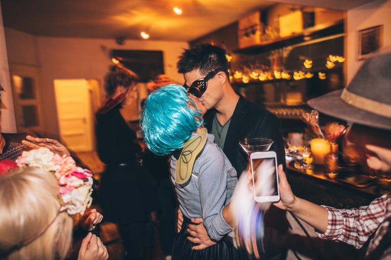 Loving couple on Halloween party